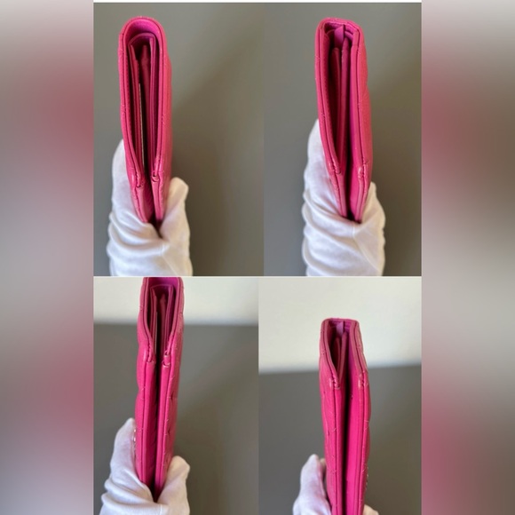 Chanel Bifold Fuchsia / Pink Quilted Caviar Leather Wallet - Picture 10 of 16